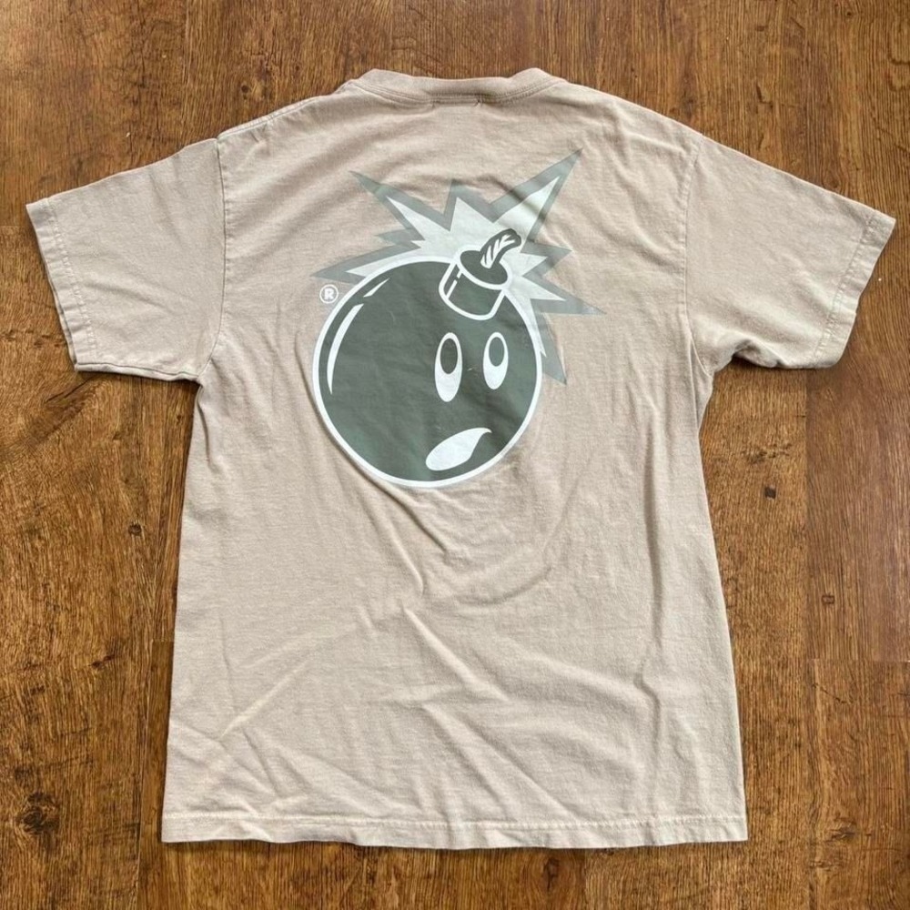 26. tan The Hundreds Adam Bomb graphic tee w/ flaws